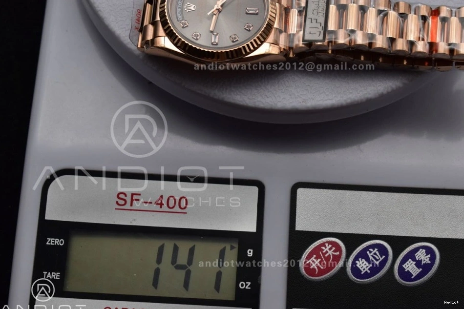 on RG vr3255 Best Steel 904L V5 Weight) Bracelet with Grey Diamond President Square Edition QF (Gain 36 Dial DayDate 1206